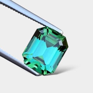 Flawless 4.03 CT Excellent Emerald Cut Natural Greenish Blue Tourmaline from Afghanistan.