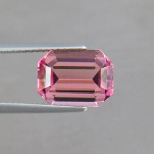 Flawless 3.55 CT Excellent Emerald Cut Natural Pink Tourmaline Gemstone from Afghanistan.