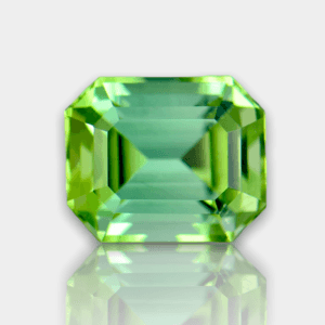Flawless 2.54 CT Excellent Emerald Cut Natural Green Tourmaline Gemstone From Afghanistan.