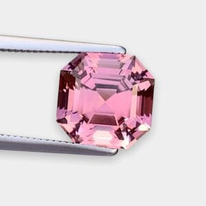 Flawless 3.55 CT Excellent Asscher Cut Natural Pink Tourmaline Gemstone from Afghanistan.