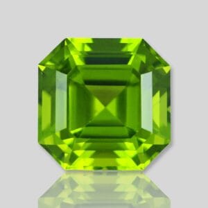100% Eye Clean 8.62 CT Asscher Cut Natural Green Peridot from Supat Mine Pakistan.