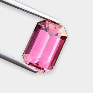 Flawless 3.85 CT Excellent Emerald Cut Natural Pink Tourmaline Gemstone from Afghanistan.