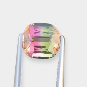 Flawless 1.65 CT Excellent Cushion Cut Natural Bi Color Tourmaline Gemstone from Afghanistan.