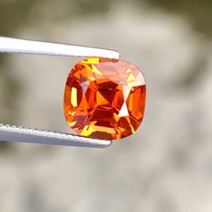 Flawless 2.87 CT Excellent Cushion Cut Natural Mandarin 🍊 Garnet from Nigeria.