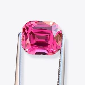 Flawless 4.45 CT Excellent Cushion Cut Natural Neon Hot Pink Tourmaline from Afghanistan.
