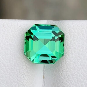 Flawless 2.37 CT Asscher Cut Natural Blue Green Tourmaline Gemstone from Afghanistan.
