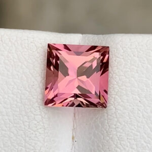 Flawless 1.52 CT Princess Cut Natural Pink Tourmaline from Afghanistan.