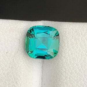 Flawless 1.50 CT Excellent Cushion Cut Natural Lagoon Tourmaline from Afghanistan.