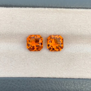 Flawless 5.04 TCW Excellent Precision Cut Madeira Citrine Perfect Match Pair Gemstone from Africa.