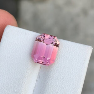 Flawless 4.15 CT Excellent Emerald Cut Natural Baby Pink Tourmaline Gemstone.