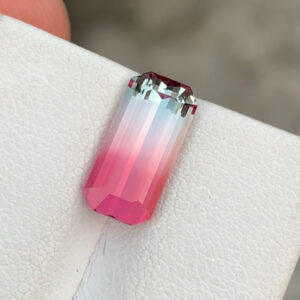 Flawless 3.04 CT Excellent Cut Natural Bi Color Tourmaline from Afghanistan.