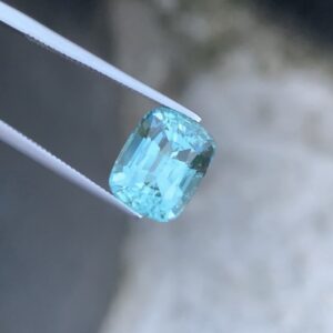 Excellent Cushion Cut Beautiful 5.02 CT Seafoam Blue Natural Tourmaline from Afghanistan.