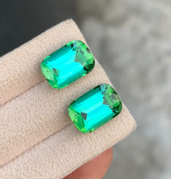 Blue Green Tourmaline Pair